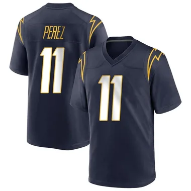 Luis Perez Men's Navy Game Los Angeles Chargers Team Color Football Jersey